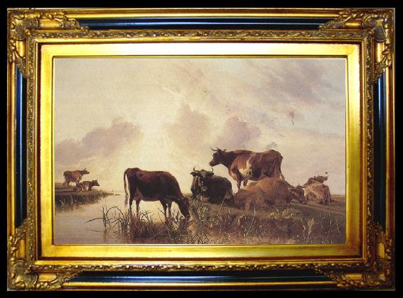 framed  Thomas sidney cooper,R.A. A Meadow scene (mk37), Ta015-2